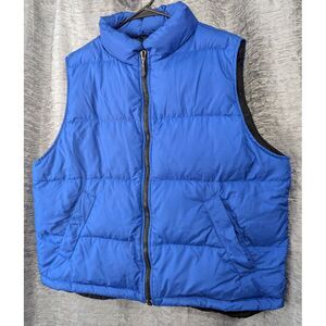 Eddie‎ Bauer Down Fill Insulated Quilted Puffer Vest Blue Men's Large Outdoor